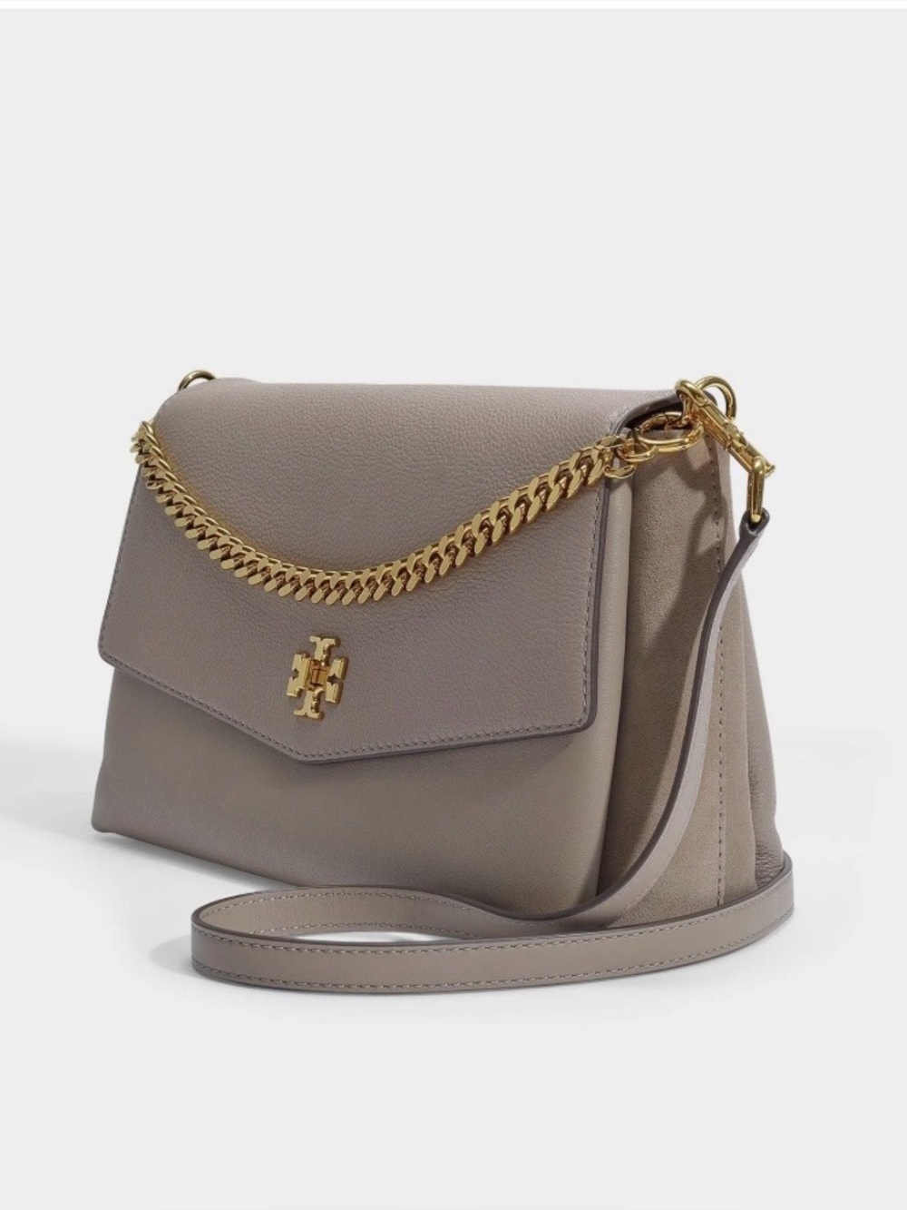 Tory Burch Taupe Leather Crossbody Bag